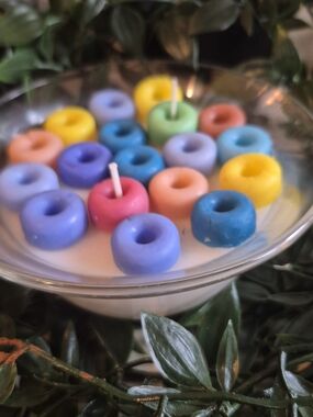 Pastel Floating Donut Candles - Multi Color Party Set